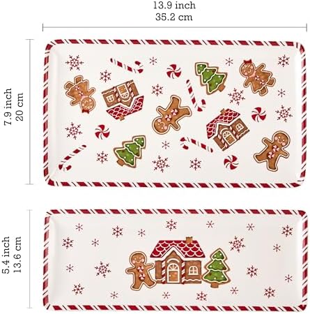Bico Traditional Gingerbread Man Ceramic 14 inch Rectangular Serving