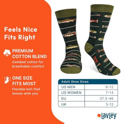 Lavley Fishing & Hunting Socks Funny Gift for Outdoor Hunters &