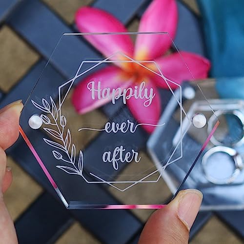Engraved Wedding Ring Boxes for Ceremony Acrylic Ring Bearer Box for