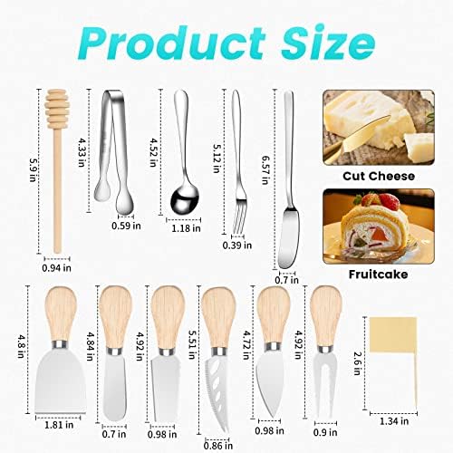 LifeMusican Charcuterie Board Accessories Wooden Cheese Spreader Knive