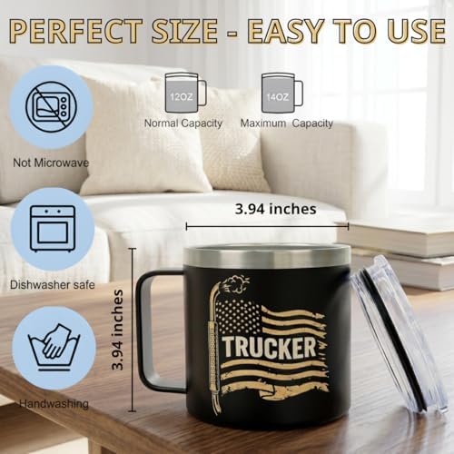 Fathers Day Gift For Truck Driver Dad Insulted Coffee Mug 14 Oz With