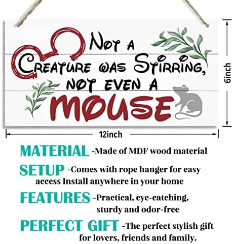 Christmas Door Sign Decor, Not a Creature was Stirring, not Even a