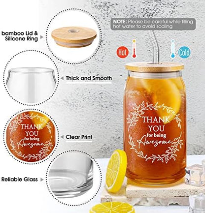 Hoolerry 3 Pcs Thank You Gift for Women 16oz Cup Bag Keychain