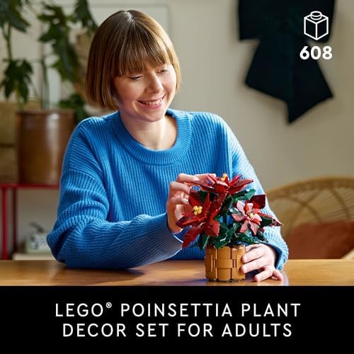 LEGO Icons Poinsettia Building Sets for Adults - Artificial Flowers