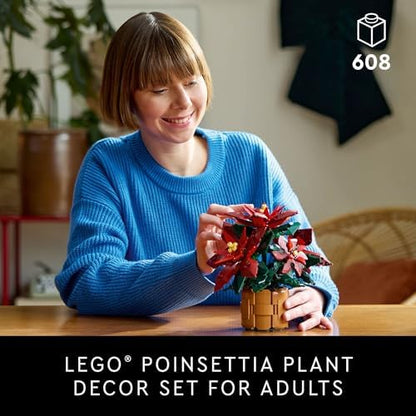 LEGO Icons Poinsettia Building Sets for Adults - Artificial Flowers