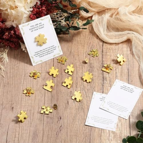72 Sets Employee Appreciation Gift, Puzzle Piece Pins with Card Bag