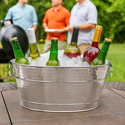 BREKX Stainless Steel Beverage Tub for Parties, Medium (4 Gal), Oval