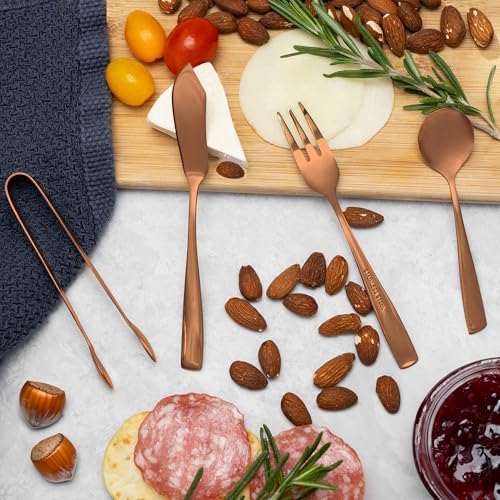 Ironwood Gourmet Copper Charcuterie Utensil Set of 8, Includes Forks