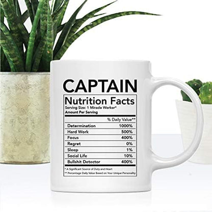 Andaz Press Funny 11oz. Ceramic Coffee Tea Mug Thank You Gift, Captain