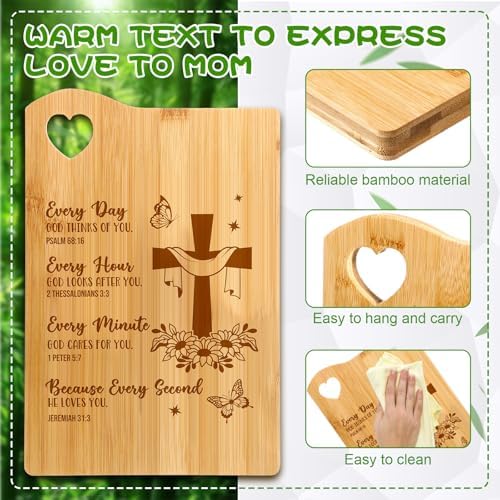 4 Pcs Christian Cutting Board Gifts for Women, God Cares for You
