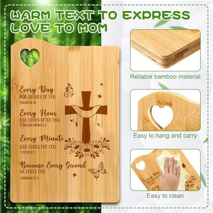 4 Pcs Christian Cutting Board Gifts for Women, God Cares for You