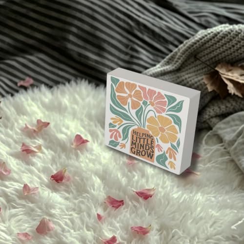 Boho Floral Teacher Wooden Box Sign Decor,Teacher Appreciation Gifts