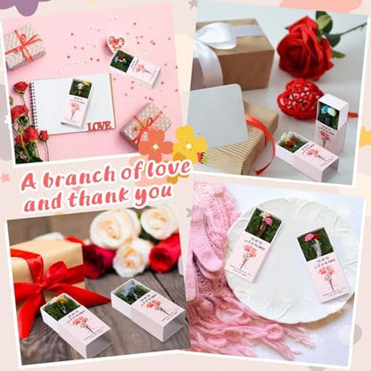 Wonderjune 12 Sets Mini Flower Thank You Gifts Bulk for Women, Mix