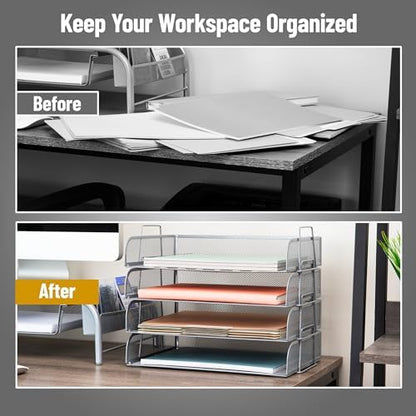 Mind Reader Stackable Paper Tray, Desktop Organizer, File Storage
