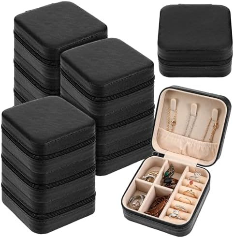 MAQUITA 12 Pcs Mini Travel Jewelry Case Bridesmaid Proposal Gift Boxes
