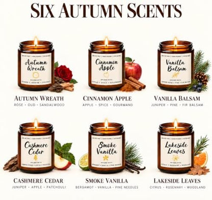 Scented Candle Gift Set for Women – 6 Pack 7oz Winter Scented Soy