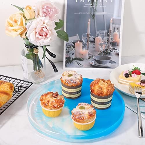 Gartful Rolling Tray Mold for Resin, Large Round Serving Tray Mold