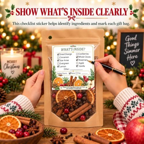 Christmas Simmer Pot Bags with Instruction Tags