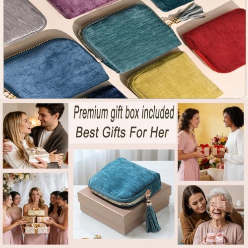 Travel Jewelry Case,Small Velvet Travel Jewelry Organizer Bag