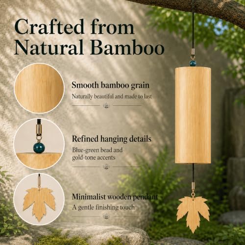 Bamboo Wind Chime-432Hz Tuned for Relaxation Focus Meditation & Patio