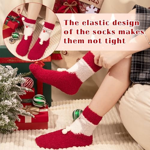 Loritta Fuzzy Socks for Women, Soft Cozy Fluffy Christmas Socks