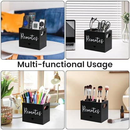 Remote Control Holder, Wooden TV Controller Holder, Desk Organizer