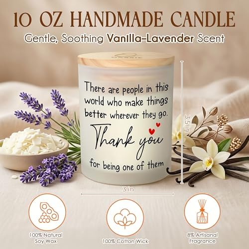 OASSIE Christmas Thank You Gifts for Women - Vanilla Lavender Candle