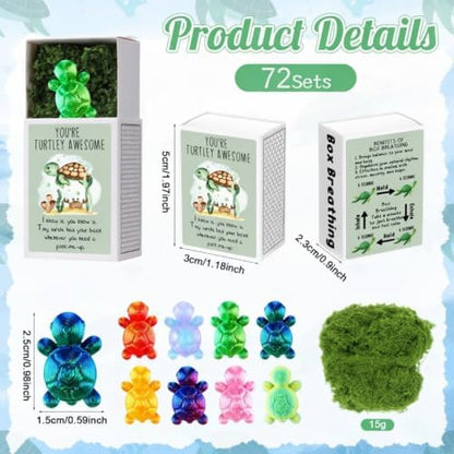 Wonderjune 72 Sets Positive Figures Gifts for Staffs, Cute Turtle