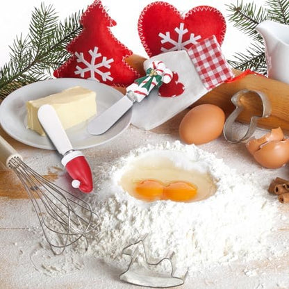 Lasnten 8 Pcs Christmas Themed Cheese Butter Spreaders Knives Holiday