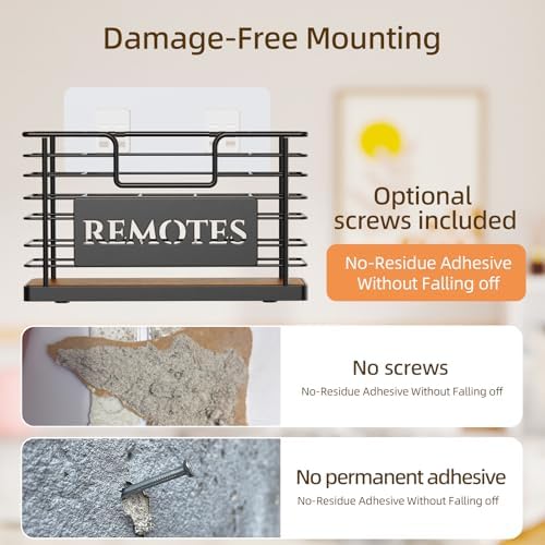 Remote Control Holder, 5-Slot TV Remote Holder Wall Mount, Universal