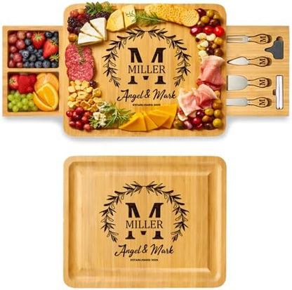 Personalized Charcuterie Boards Gift Set, Custom Engraved for Wedding