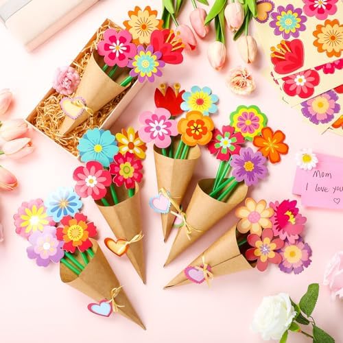 Motipuns 36 Set Graduation Flower Bouquet Craft Kit DIY Flower Paper