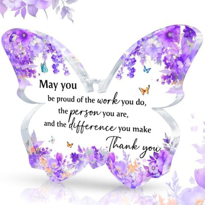 Appreciation Gifts for Women Thank You Plaque Butterfly Gifts for
