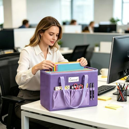 abcxgood Desktop File Organizer Box,Collapsible Hanging Filing