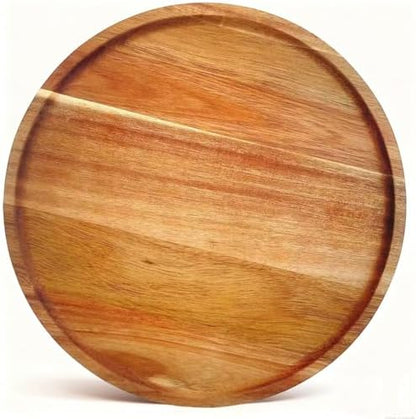 Round Wooden Plates,Acacia Wooden Circle Decorative Serving Trays