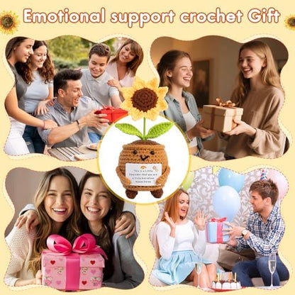 Employee Appreciation Gifts for Coworkers, Crochet Sunflower Thank You