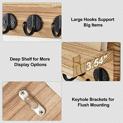 Lwenki Key Holder for Wall, Decorative Key and Mail Holder with Shelf