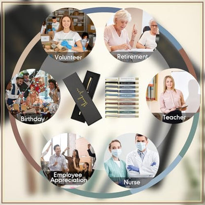 PerKoop 10 Sets Thank You Gifts, Appreciation Pens with Boxes for Men