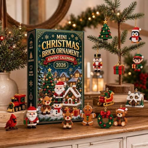 Christmas Advent Calendar 2026,24-Day Mini Brick 2D Acrylic Hanging