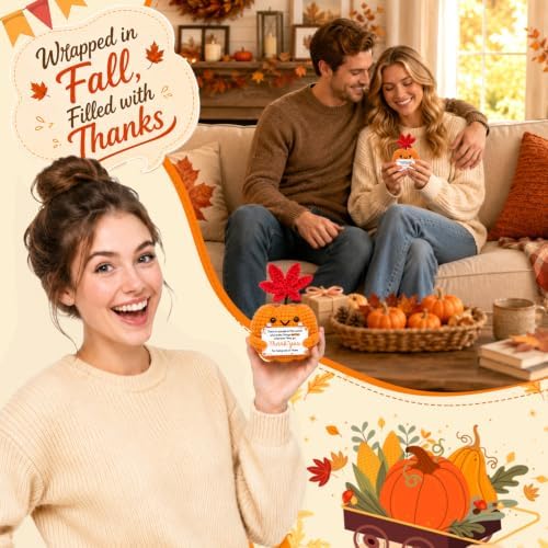 Positive Crochet Pumpkin Boss Day Thank You Gifts for Women Men Fall