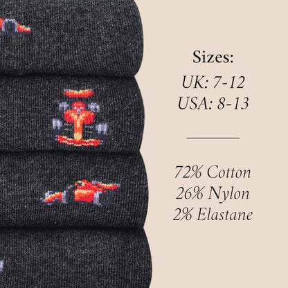 The Formula Fanatic Socks - Funny Racing Men's Socks - Car Guy Gift