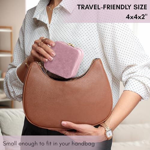 Luxury Travel Jewelry Case - Plush Velvet Jewelry Box - Travel Jewelry