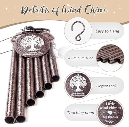 Thank You Gifts for Women Men, 25" Wind Chimes Appreciation Gifts for