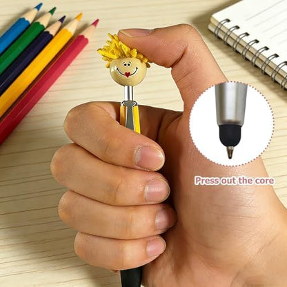 Pens,8pcs Mop Head Ballpoint Pens,gel pens, Funny Mophea Topper Pen