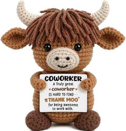 Xinezaa Mini Appreciation Gifts for Women Men Coworkers, Highland Cow