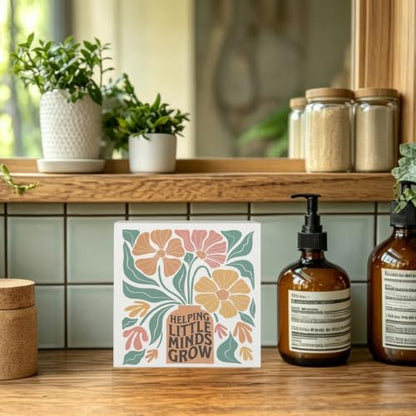 Boho Floral Teacher Wooden Box Sign Decor,Teacher Appreciation Gifts