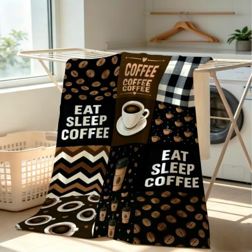 Coffee Blanket Cafe Gifts for Drinks Lover Throw Blanket Coffee Cup