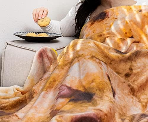 Chocolate Chip Cookie Round Fleece Throw Blanket, Realistic Dessert