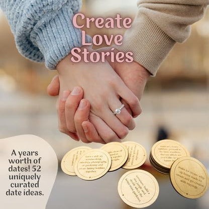 Date Night Box Game - 52 Romantic Date Ideas + 4 Personalized Dates &