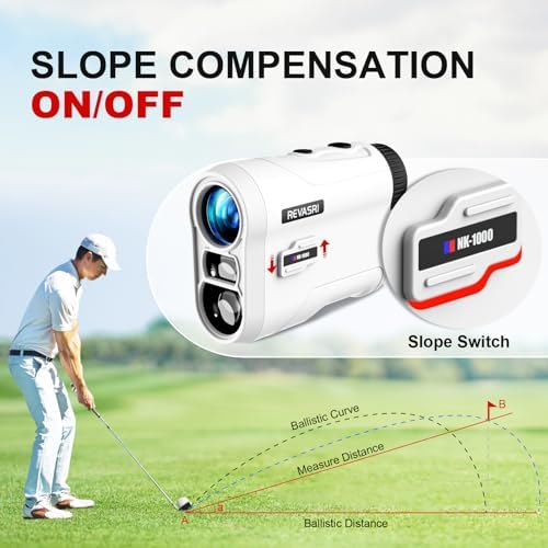 REVASRI Range Finder for Golf, Slope, Pin Lock Vibration 1000Y